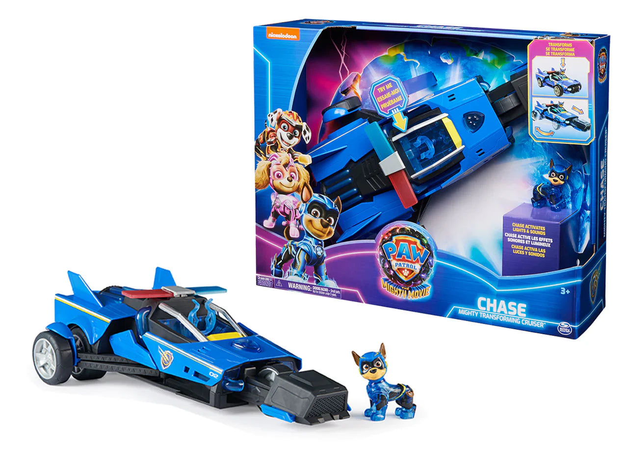 Masinuta Paw Patrol The Mighty Movie - Chase Mighty Transforming Cruiser