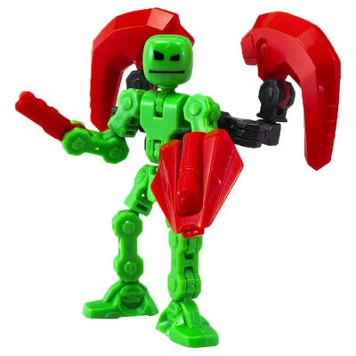 Figurina Robot articulat transformabil KlikBot Studio Pack - Verde cu rosu