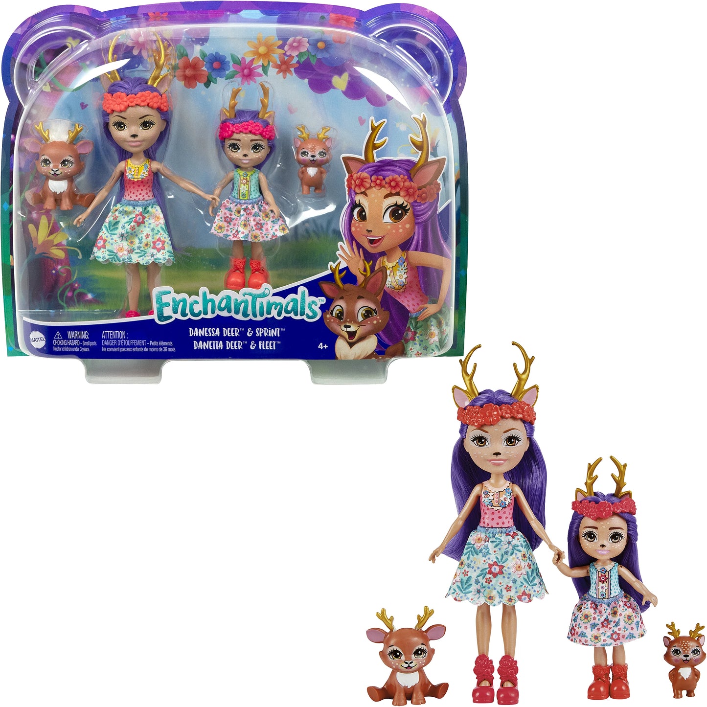 Set Papusi Enchantimals - Danessa Deer & Sprint si Danetta Deer & Fleet