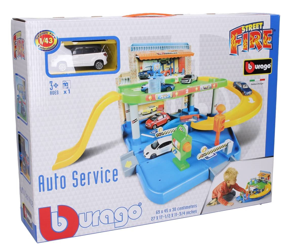 Set Auto Service cu masinuta inclusa - 1/43 Bburago