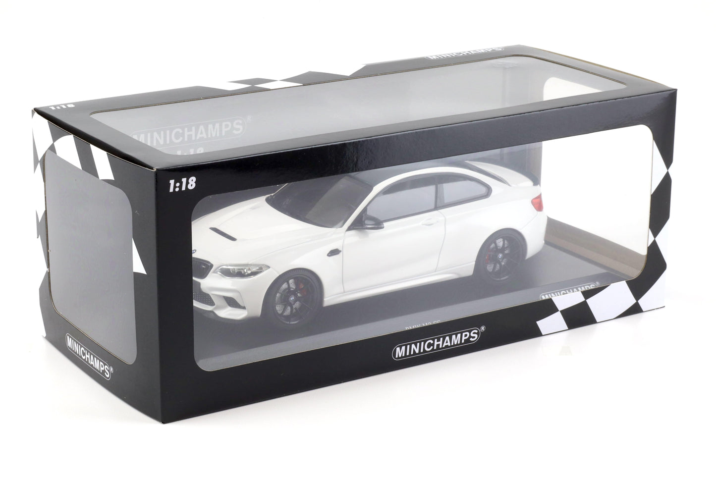 BMW M2 CS 2020 alb cu jante negre  - 1/18 Minichamps