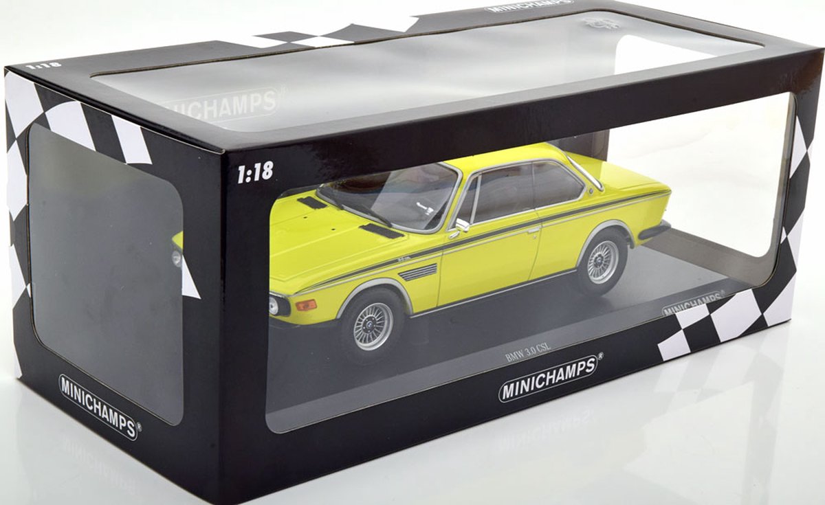 BMW 3.0 CSL 1971 galben 1/600 pcs - 1/18 Minichamps (EDITIE LIMITATA)