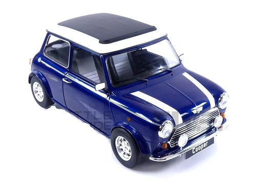 Mini Cooper albastru/alb Sunroof cu volan pe stanga - 1/12 KK-Scale