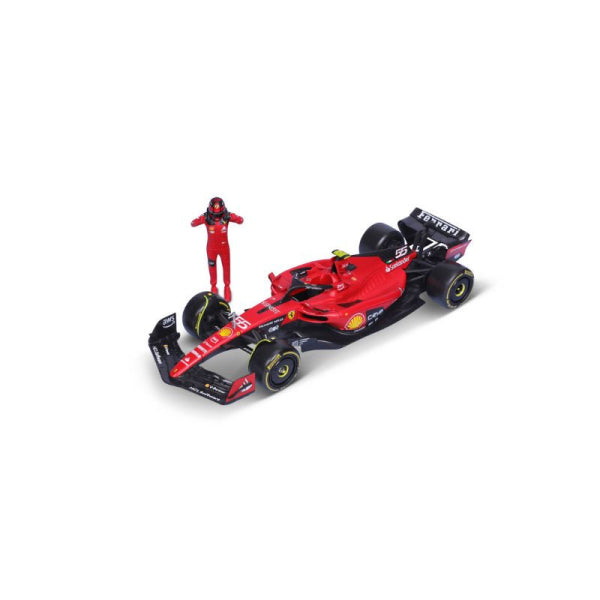 Formula 1 Ferrari SF-23 #55 cu figurina Carlos Sainz jr. - 1/24 Bburago