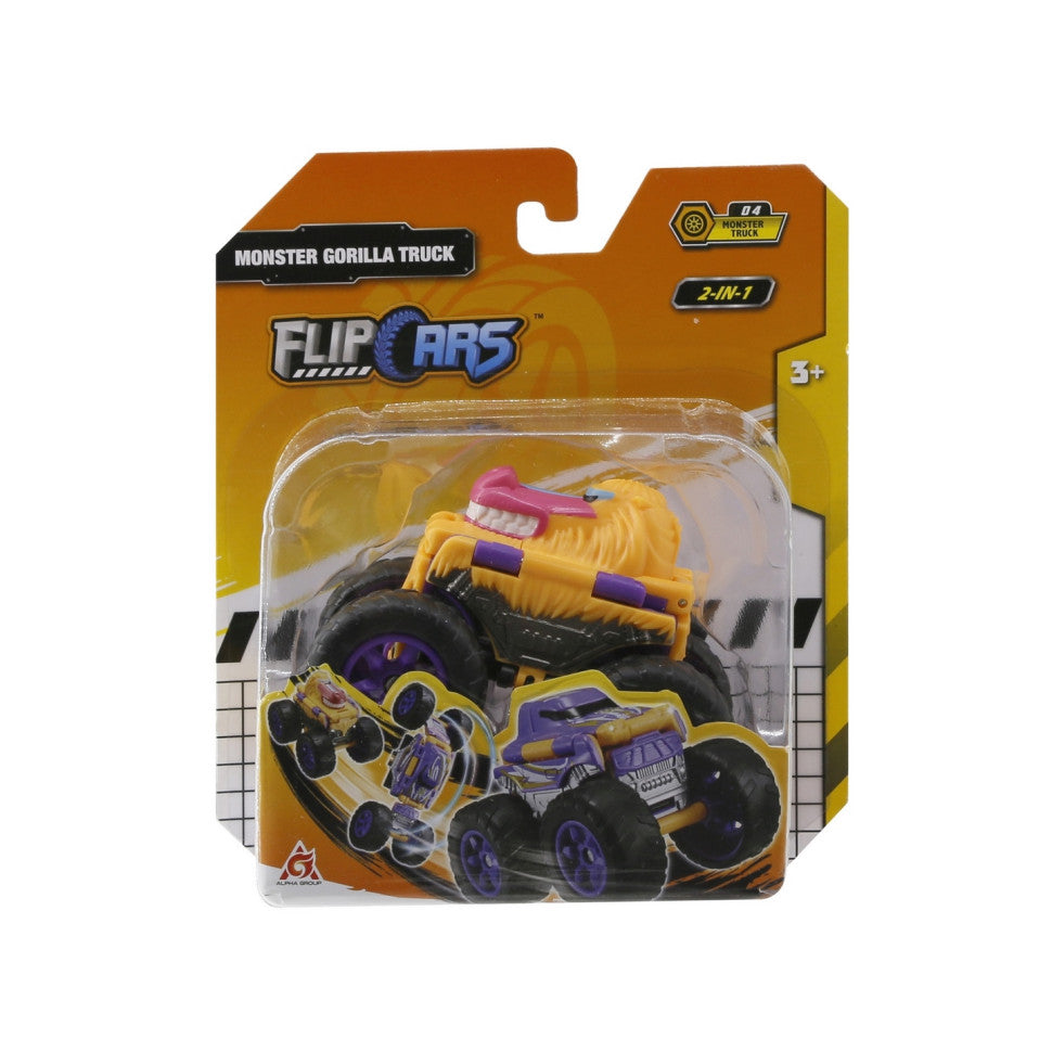 Masinuta Monster Gorilla Truck Flip Cars - 1/64