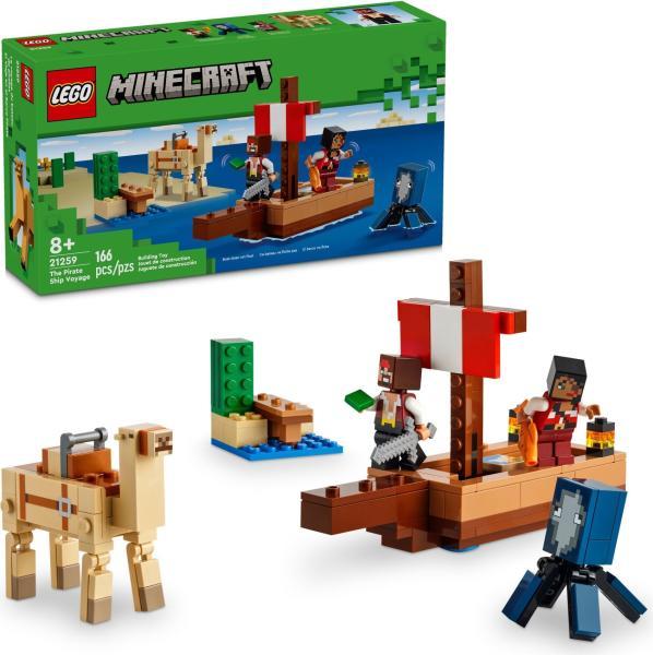 LEGO Minecraft 21259 - Calatorie pe corabia de pirati (166 piese)