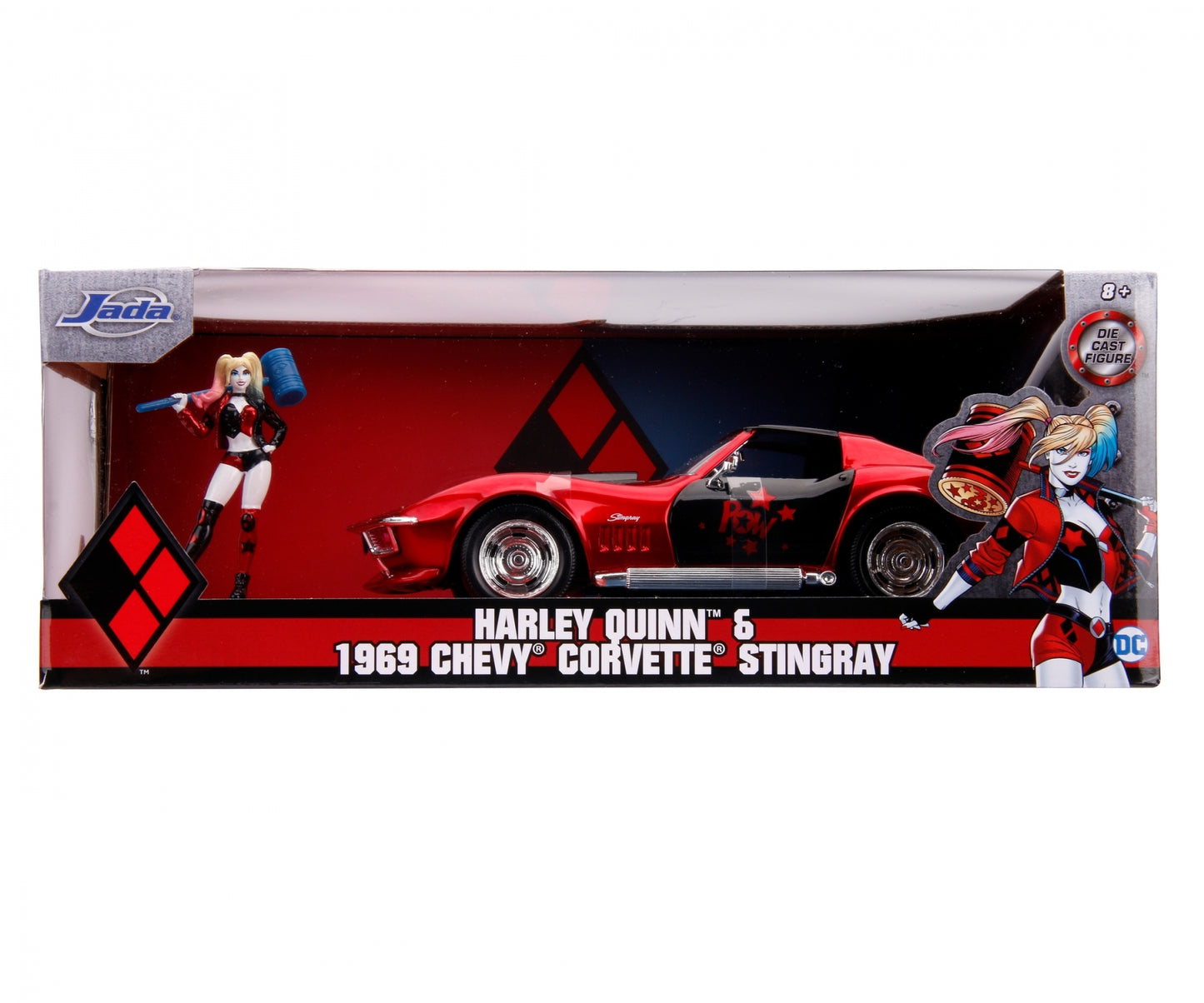 Chevy Corvette Stingray 1969 si figurina Harley Quinn - 1/24 Jada