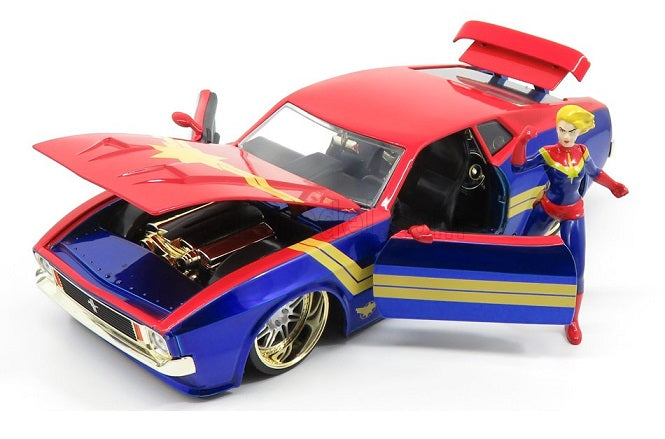 Ford Mustang Mach I 1973 cu figurina Captain Marvel - 1/24 Jada