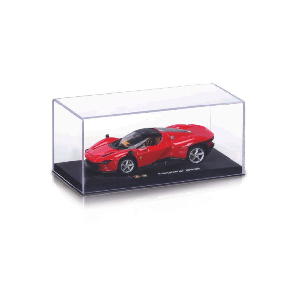 Ferrari Daytona SP3 rosu cu vitrina plexiglass - 1/43 Bburago Signature