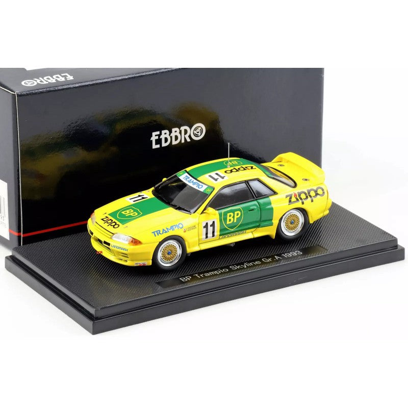 Nissan BP Trampio Skyline Gr.A 1993 #11 galben/verde cu vitrina plexiglass - 1/43 Ebbro