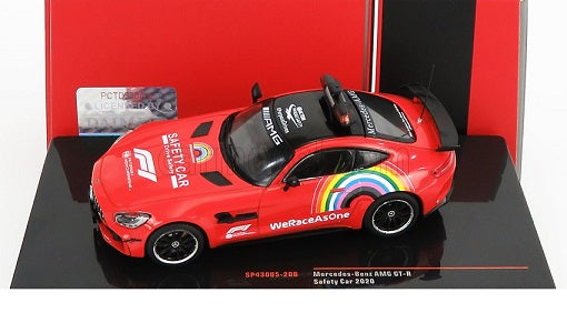 Mercedes-Benz AMG GT-R Safety Car 2020 rosu/curcubeu cu vitrina plexiglass - 1/43 Ixo Models