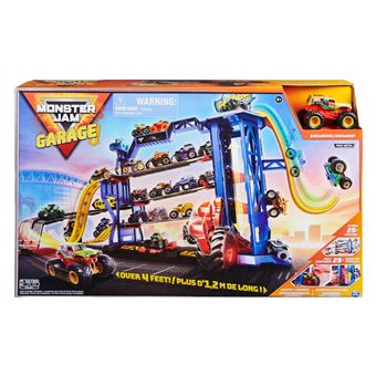 Set pista de curse Monster Jam Garage cu o masinuta inclusa 1,2m - cu lumini si sunete