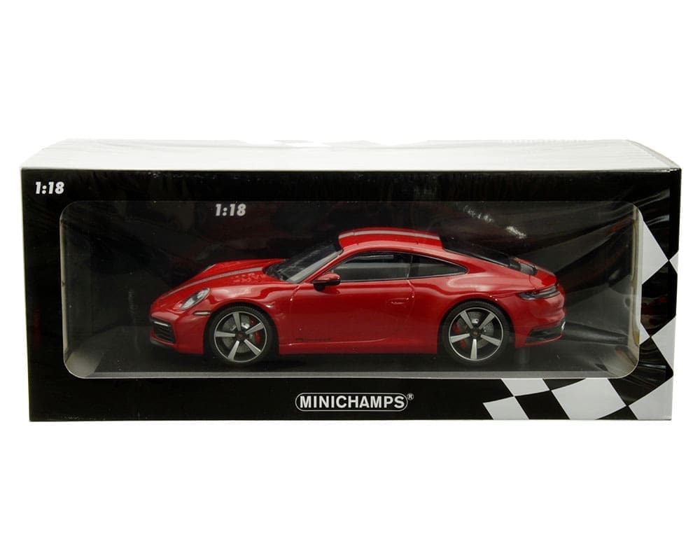 Porsche 911 Carrera 4S 2019 carmine 1/600 pcs - 1/18 Minichamps