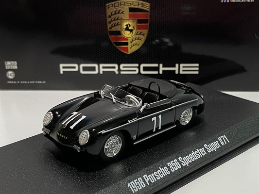 Porsche 356 Speedster Super #71 1958 negru cu vitrina plexiglass - 1/43 Greenlight