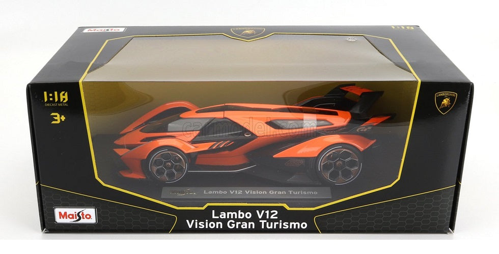 Lambo V12 Vision Gran Turismo portocaliu/negru - 1/18 Maisto