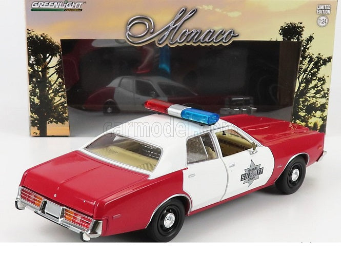 Dodge Monaco 1977 alb/rosu - 1/24 Greenlight