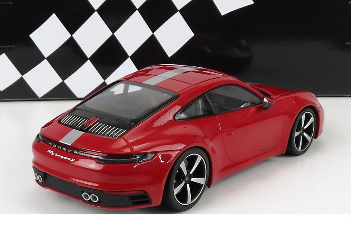 Porsche 911 Carrera 4S 2019 carmine 1/600 pcs - 1/18 Minichamps