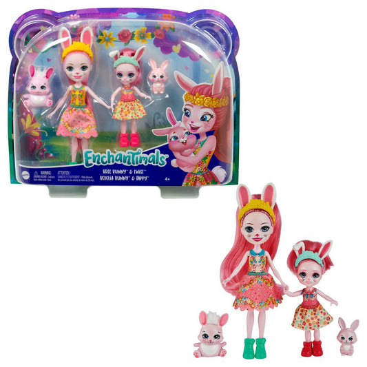 Set Papusi Enchantimals - Bree Bunny & Twist si Bedelia Bunny & Tappy