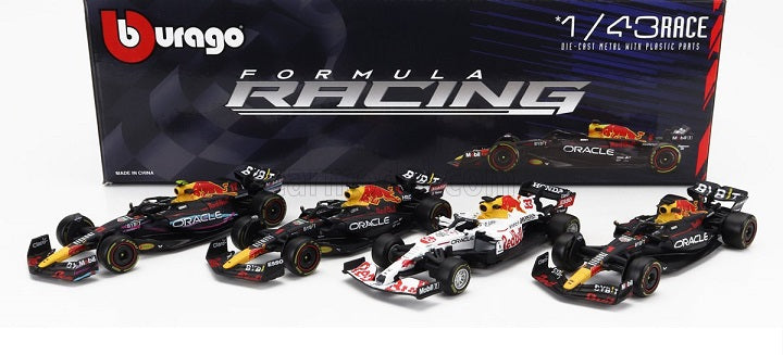 Set 4 machete Formula 1 Red Bull Racing Max Verstappen/Sergio Perez - 1/43 Bburago