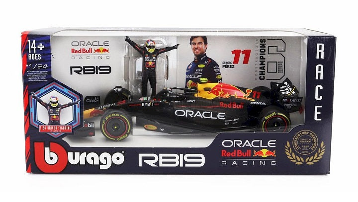 Formula 1 Red Bull Racing RB19 2023 #11 cu figurina Sergio Perez - 1/24 Bburago