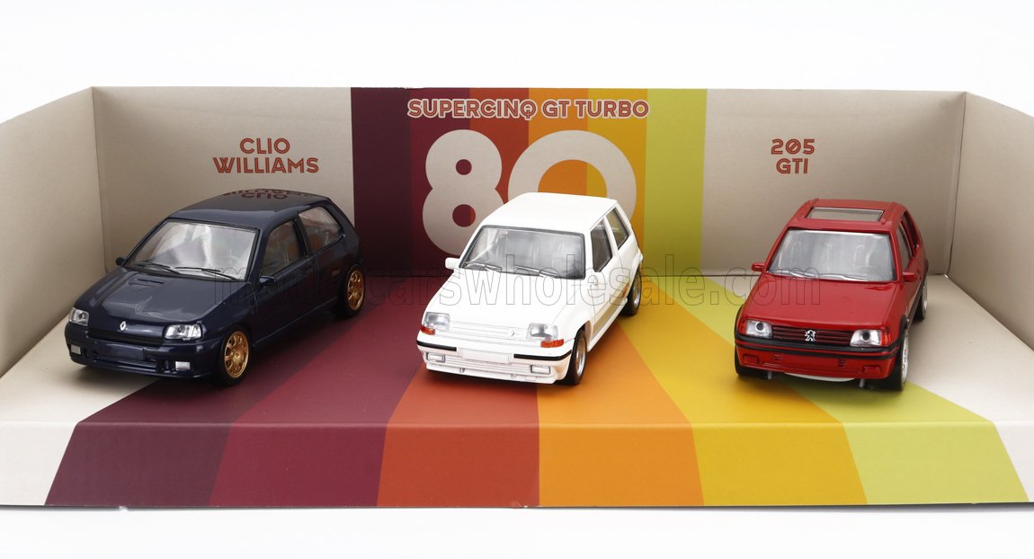 Set 3 machete Clio Williams,Renault GT Turbo si Peugeot 205 Gti - 1/43 Norev