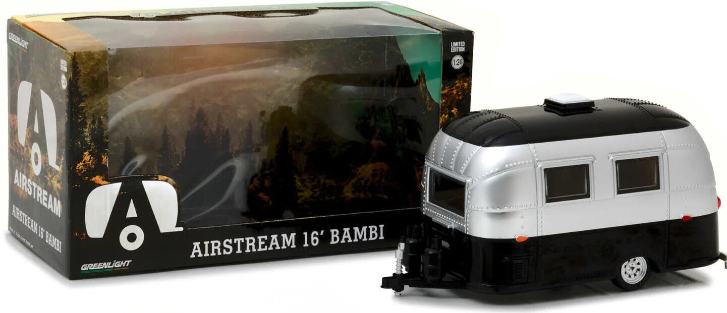 Rulota Airstream 16 Bambi negru/argintiu - 1/24 Greenlight