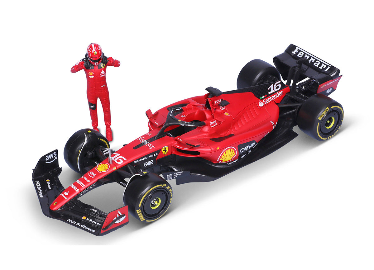 Formula 1 Ferrari SF-23 #16 cu figurina Charles Leclerc - 1/24 Bburago