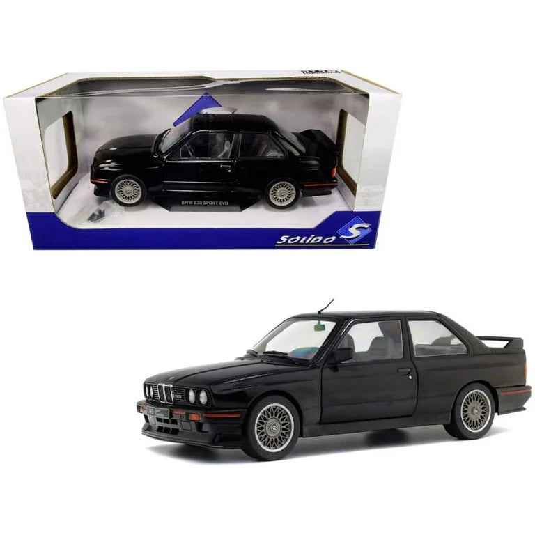 BMW E30 sport Evo 1990 negru - 1/18 Solido