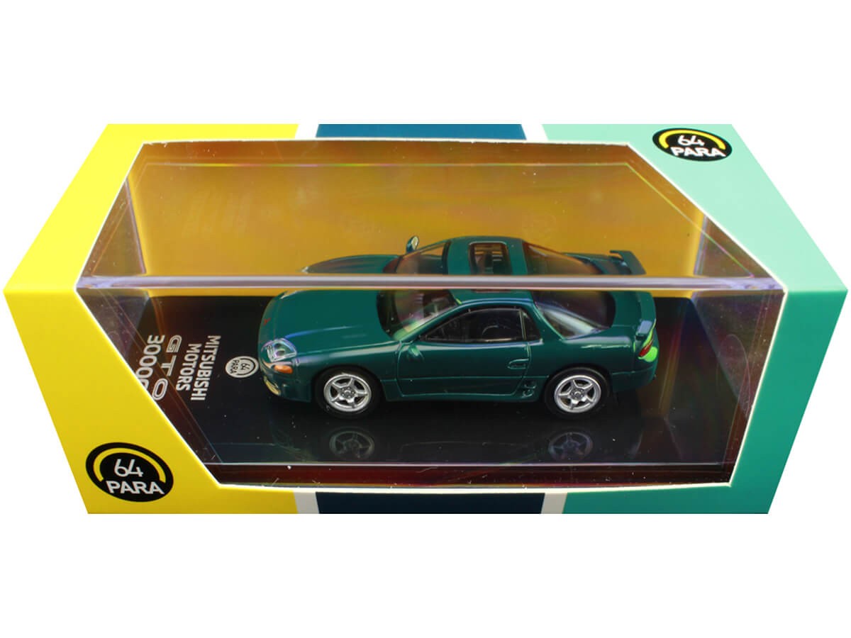 Mitsubishi Gto 3000GT verde cu vitrina plexiglass - 1/64 Paragon