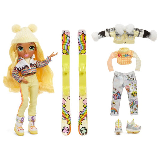 Papusa RAINBOW High Winter Break - SUNNY MADISON cu 2 tinute complete 28 cm