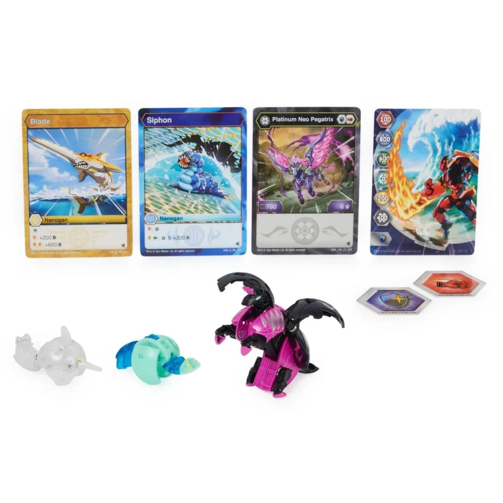 Set 3 figurine Bakugan Evolutions Platinum Series - Neo Pegatrix,Nano Blade si Nano Siphon