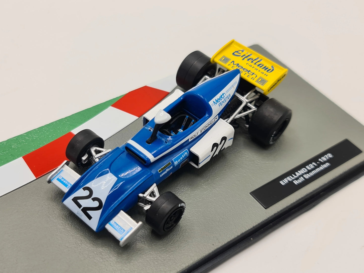 Formula 1 Eifelland E21 1972 Rolf Stommelen cu vitrina plexiglass - 1/43 Altaya