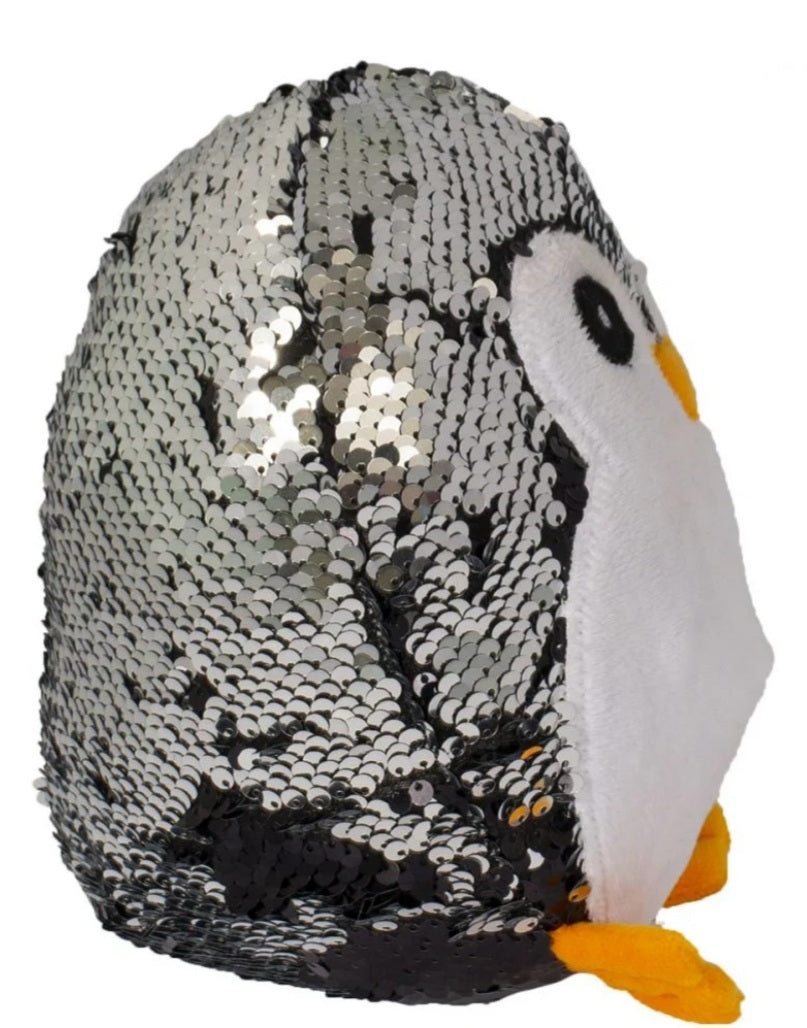 Pinguin de plus cu paiete reversibile 18 cm