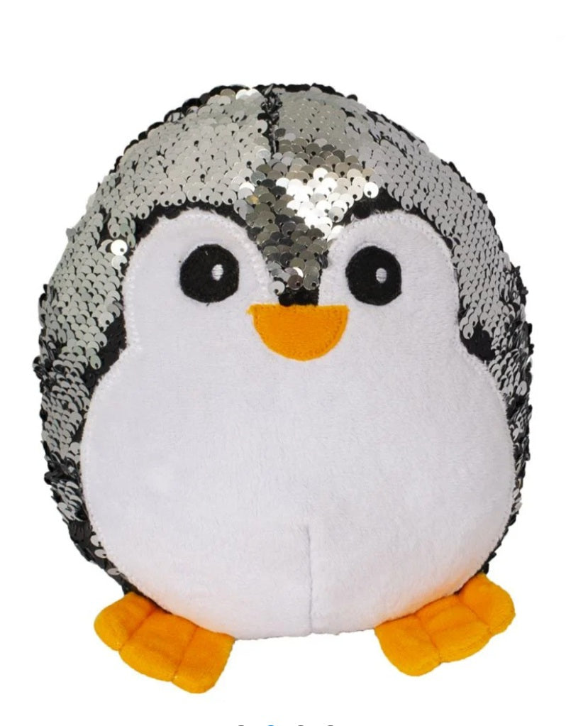 Pinguin de plus cu paiete reversibile 18 cm