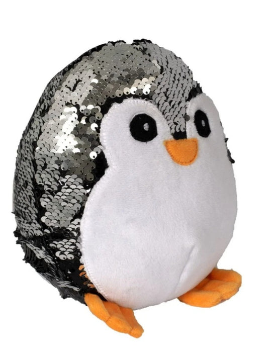 Pinguin de plus cu paiete reversibile 18 cm