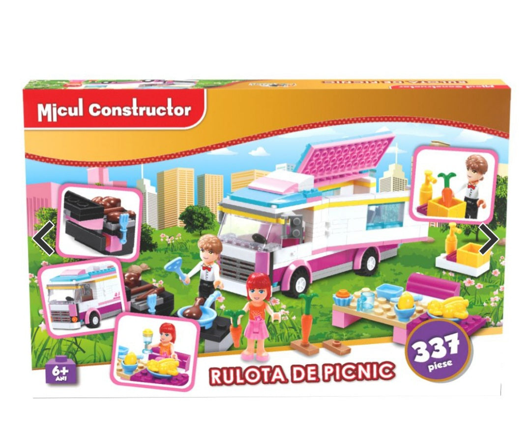 Set de construit Rulota de picnic 337 piese - Micul Constructor