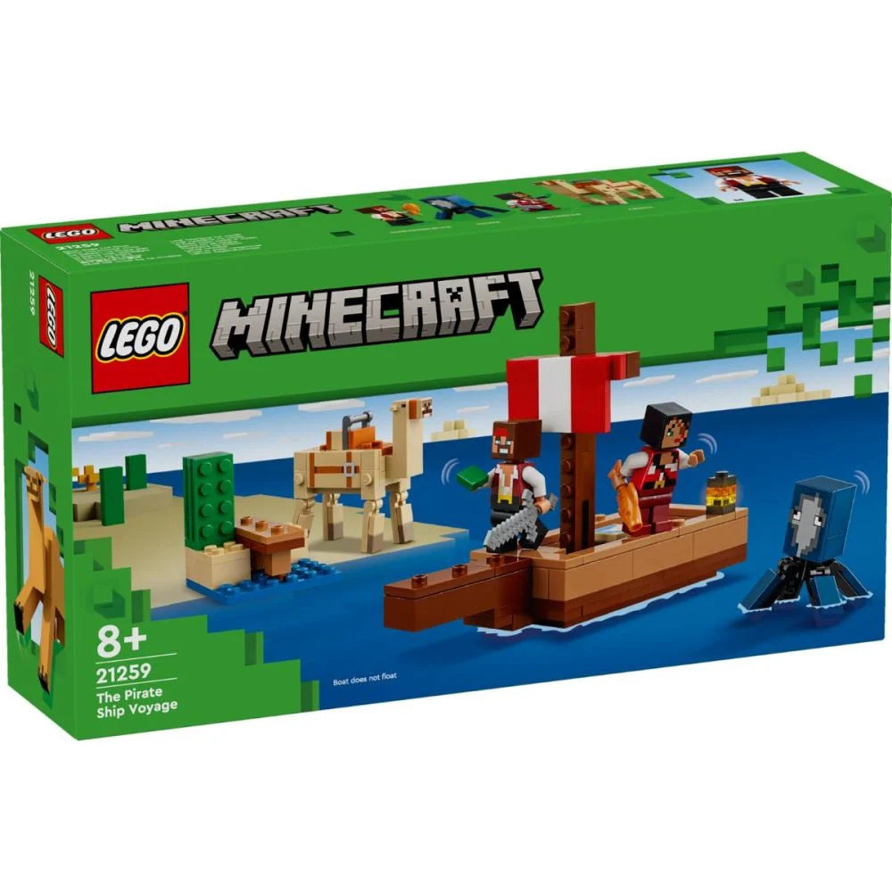 LEGO Minecraft 21259 - Calatorie pe corabia de pirati (166 piese)