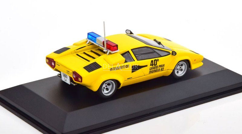 Lamborghini Countach galben Pace Car Monaco GP 1982 cu vitrina plexiglass - 1/43 Werk83