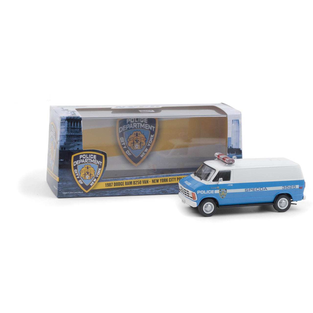 Dodge Ram B250 1987 Van New York City Police departament cu vitrina plexiglass - 1/43 Greenlight