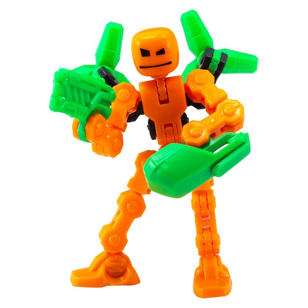 Figurina Robot articulat transformabil KlikBot Studio Pack - Portocaliu cu verde