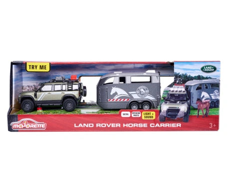 Jeep Land Rover cu remorca pentru cai - cu lumini si sunete ( metal ) - 1/43 Majorette