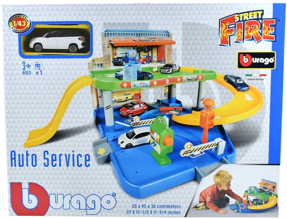 Set Auto Service cu masinuta inclusa - 1/43 Bburago