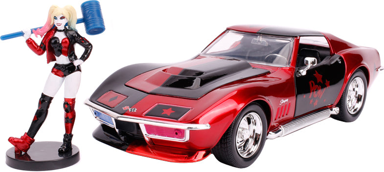 Chevy Corvette Stingray 1969 si figurina Harley Quinn - 1/24 Jada