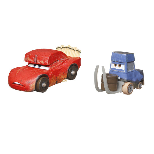 Set 2 masinute Cars - Cave Lightning McQueen si Pitstoposaurus - 1/55 Cars