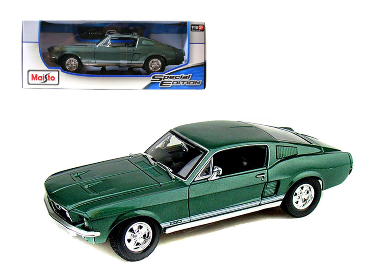 Ford Mustang Gta Fastback verde 1967 - 1/18 Maisto