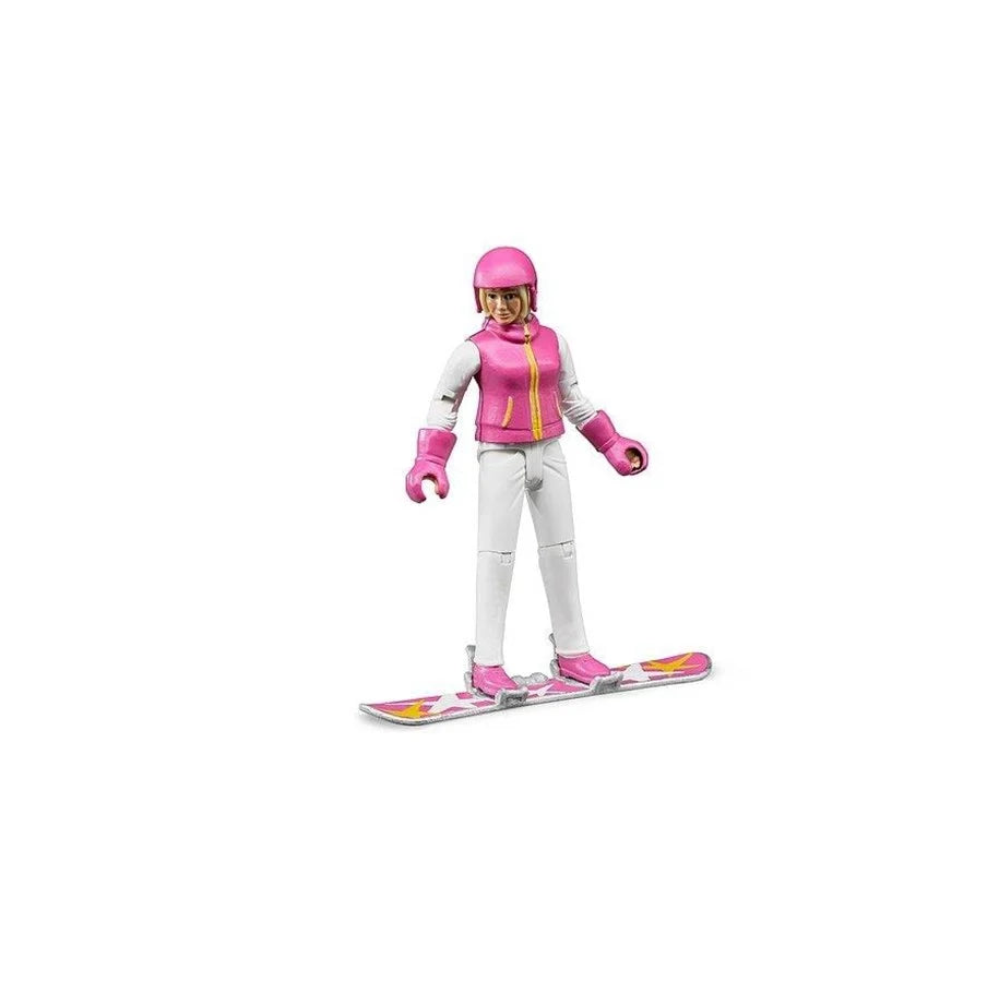 Figurina Femeie Blonda cu placa snowboard 10cm 60420 - Bruder