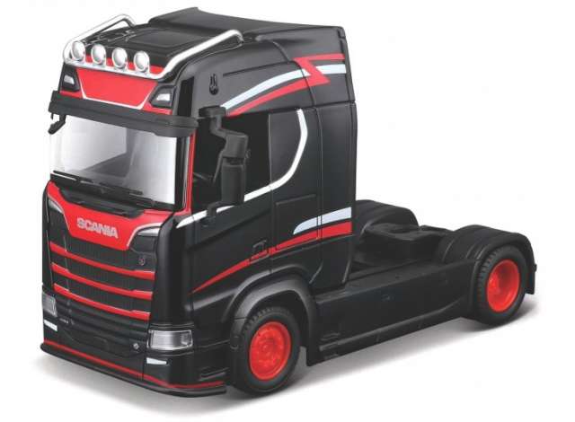 Camion Cap Tractor Scania negru/rosu - 1/43 Bburago