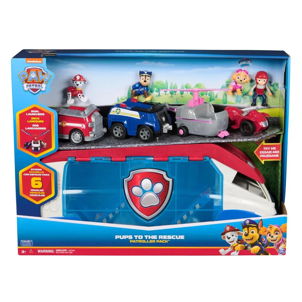 Vehicul mare Paw Patrol 55cm cu figurine si vehicule Paw Patrol Pups To The Rescue