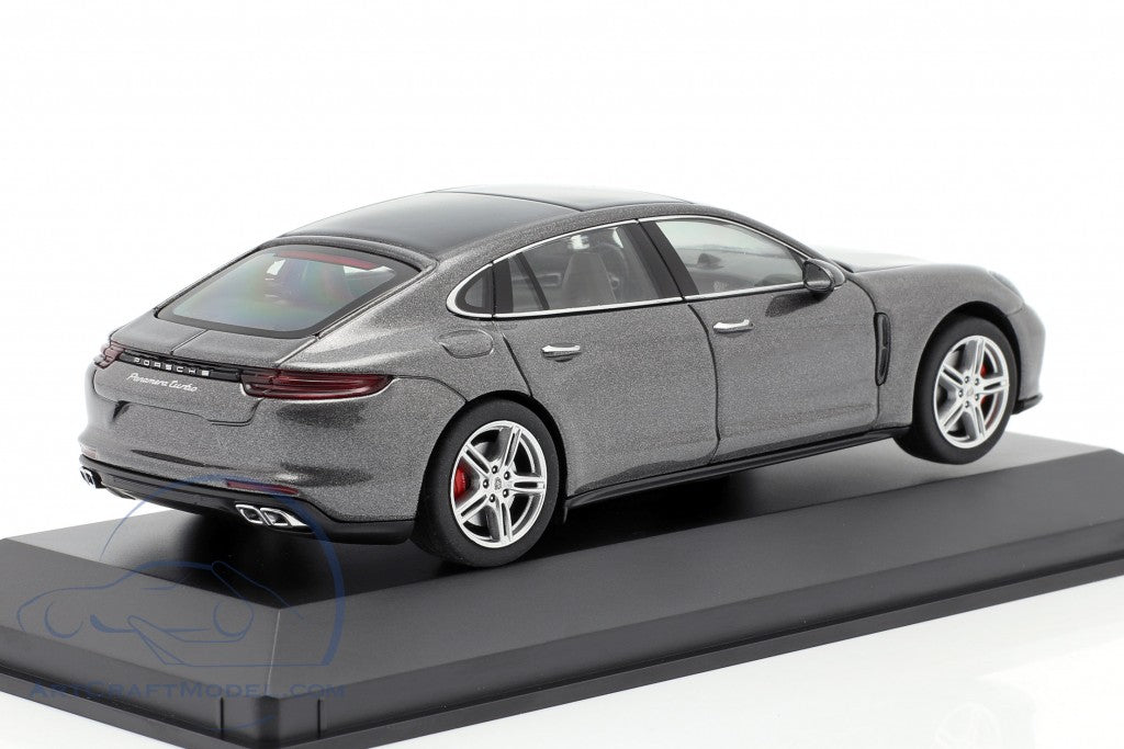 Porsche Panamera Turbo Executive gri cu vitrina plexiglass - 1/43 Herpa