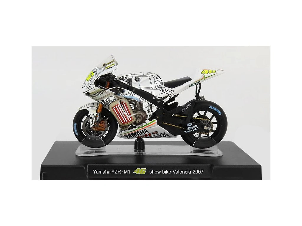 Motocicleta Yamaha YZR-M1 show bike Valencia 2007 - 1/18 Altaya